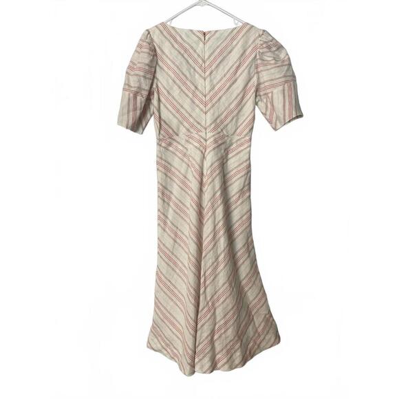 Rebecca Taylor  Button-Front Linen Striped Dress - Picture 3 of 12